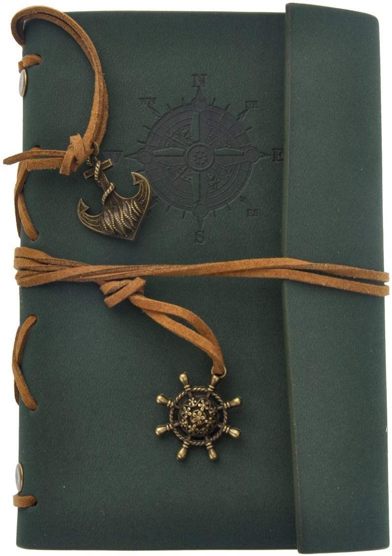 AKORD Vintage Retro PU Leather Cover Journal Jotter Diary Notebook - Dark Green โ image 1