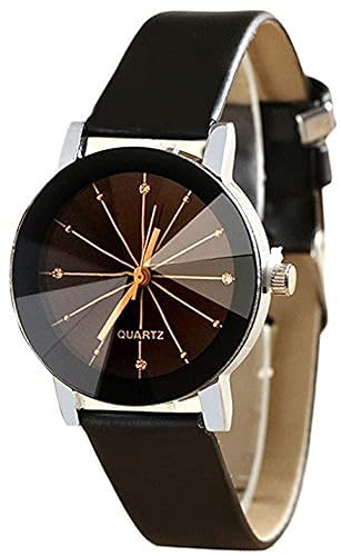 Black Color Black Dial Analogue Watch for Women and Girls