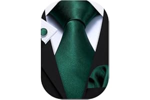 Barry.Wang Men Ties Formal Necktie Set Handkerchief Cufflinks Solid Colors