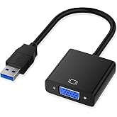 Groodo USB to VGA Adapter, USB3.0/2.0 to VGA Adapter Multi-Display Video Converter Full HD 1080P External Video Card Multi Monitor, Desktop, Laptop, HDTV, Monitor, Projector (Windows 10/8.1/8/7)