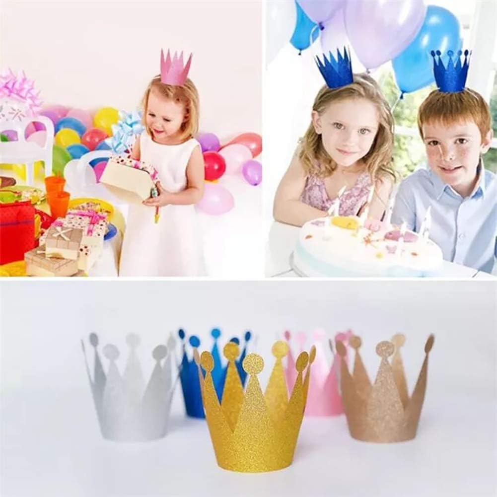 Birthday Party Hats, Gold Birthday Crown Hats, Kids and Adult Party Hats, Party Decorations Crowns Supplies - Pack of 12: Kitchen & Dining