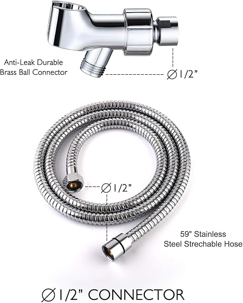 [ 2.5 GPM ] GRICH SHOWER HEAD WITH HANDHELD: 6 SPRAY MODES/SETTINGS HIGH PRESSURE SHOWER HEADS WITH STRETCHABLE 59″ 304 STAINLESS STEEL HOSE AND MULTI ANGLE ADJUSTABLE SHOWER BRACKET