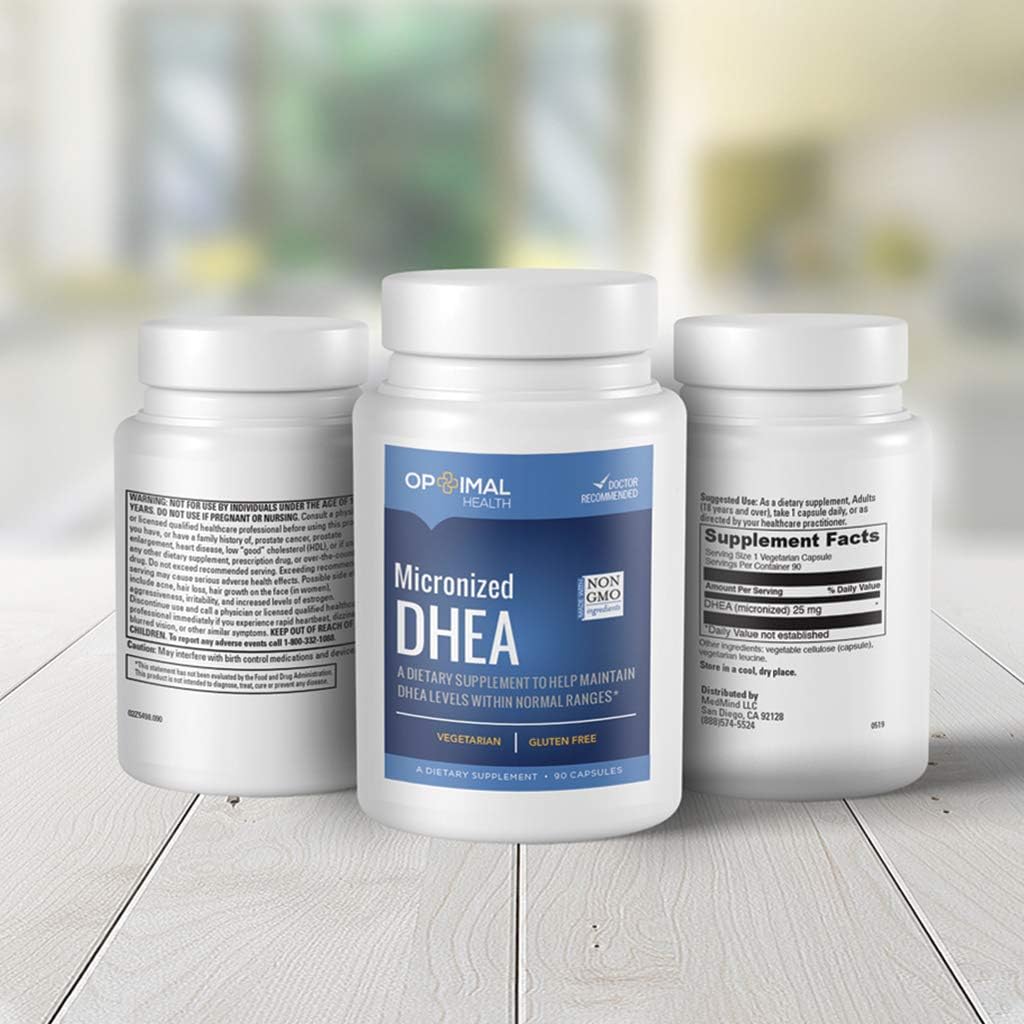 Optimal DHEA (Dehydroepiandrosterone) 25mg Micronized for Increased