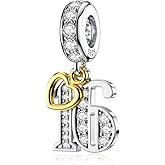 DALARAN Birthday Number 21st 30th 40th 50th Celebration Letter Charm for Bracelets Present for Women Wife Sister Friends