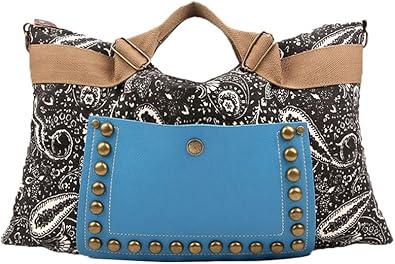 canvas and leather purse