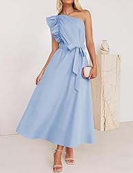 ZESICA Women's 2025 Summer One Shoulder Ruffle