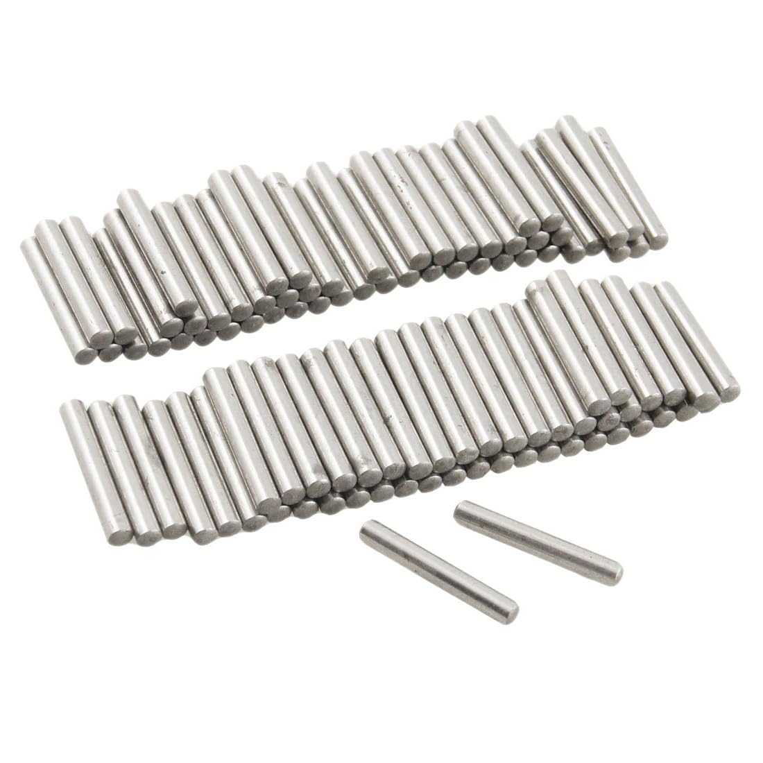 Unifizz 100Pcs 2.5 x 16mm Dowel Pin 304 Stainless Steel Shelf Pegs Support Shelves Silver Tone