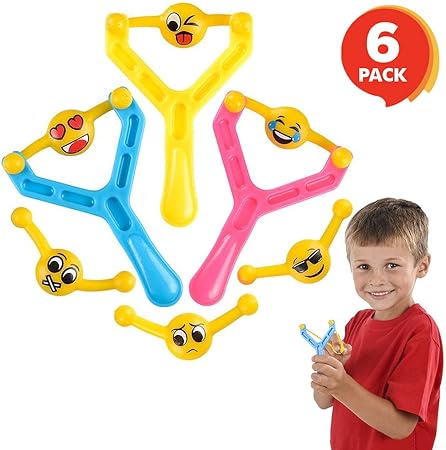 Amazon Artcreativity 4インチ絵文字スリングショットおもちゃ 男の子と女の子用 6個パック プラスチックランチャー6個と 絵文字スリングショットバンド12個付き アウトドアで楽しいキャンプ 夏 子供のための誕生日パーティー記念品 風船 バルーン おもちゃ