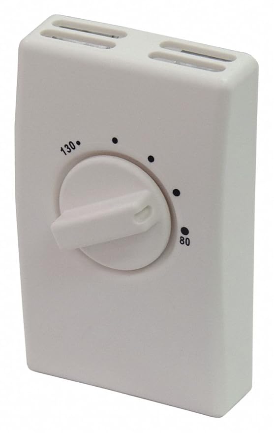 SPST Attic Fan Thermostat with 80° to 130°F Range, 13.8A