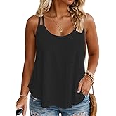 ROSRISS Womens Summer Plus Size Tank Tops Embroidery Scoop Neck Spaghetti Strap Camisoles Sleeveless Eyelet Shirts XL-5XL