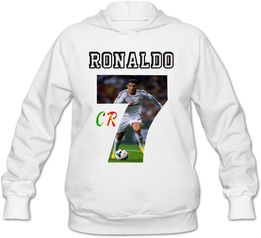 Women Real Madrid CF Hat Trick Cristiano Ronaldo CR7 Hoodies White