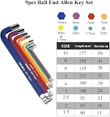 YUFANYA 18Pcs Allen Key Set Ball End Torx Hex Key Set 1.5-10mm T10-T50 view 3