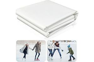 Innconee White Ice Rink Liner 6 Mil Ice Skating Rink for Backyard Replacement Ice Rink Liner DIY Backyard Rink Tarp for at Home Hockey Practice or Ice Skating Training