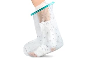NINEMAX Waterproof Foot Cast Cover for Shower,Ankle Watertight Shower Boot Covers for Adults, Reuseable Cast Protector after 