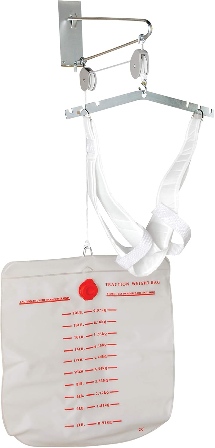 DMI Cervical Neck Traction Over the Door Device for Physical Therapy Helps Neck Pain, Arthritis, Disc Bulges and Minor Fractions of the Spine with 20 Pound Graduated Scale: Health & Personal Care
