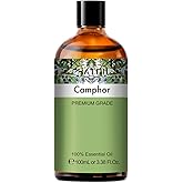 Camphor 3.38fl.oz Essential Oil, PHATOIL Aromatherapy Essential Oils for Diffuser, Humidifier, Perfect for DIY Soap, Candle, Bath Bombs Making(100ml)