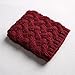 FAYBOX Short Women Crochet Boot Cuffs Winter Cable Knit Leg Warmers Red