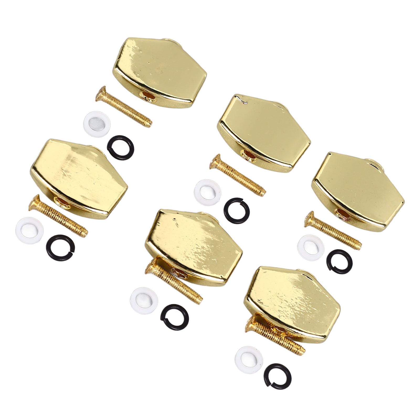 6Pcs Metal Guitar Tuning Peg Buttons Replacement for Acoustic Electric Guitar, Universal Tuning Peg Knobs, Easy to Install (Gold)