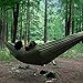 IDEALUX Camping Hammock with Net, Lightweight Portable Double Parachute Hammocks, High Capacity & Tear Resistance Perfect for Hammock Camping, Backyard Relaxation (ArmyGreen)