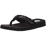 yellow box black sequin flip flops