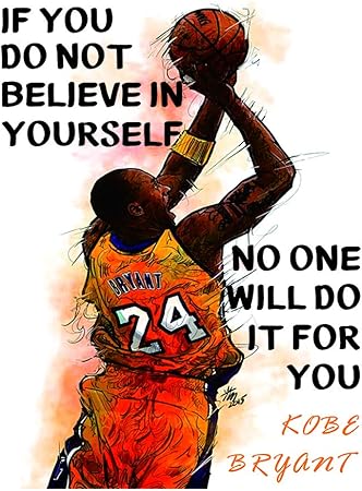 Amazon Kobe Bryant 16インチ X 24インチ 壁アートプリント インスピレーションアートポスター画像 バスケットボールキャンバス絵画 男の子の部屋 寝室 ホームデコレーション用 フレームなし ウォールステッカー オンライン通販