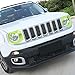 JeCar Jeep Renegade Headlights Cover Interior Accessories for Jeep Renegade 2015 2016 2017(Pack of 2, Light Green)