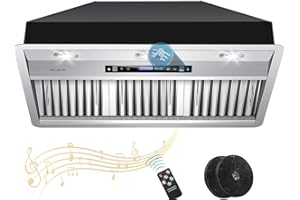 MCBON 42 Inch Range Hood Insert, 950 CFM Range Hood Insert 42 Inch with Remote,4-Speed Insert Range Hood, Gesture Sensing Vent Hood Insert, Touch Panel Hood Range Insert, Built In Range Hood,AE88-42-1