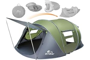 Orrstar Pop Up Tents for Camping 2-4 Person Waterproof Easy Up Setup Camping Tent 2 Big Doors Instant Family