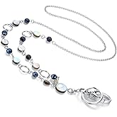 USANGERS Teacher Lanyard Lanyards for Keys ID Badges Women Necklace Long Keychain Beaded Lanyard with ID Holder Cute Stainless Steel Chain Female Nurse Work Jewelry Back to School Teacher Gifts