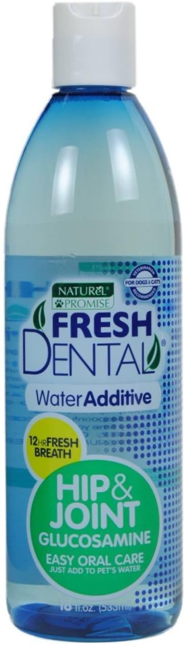 Naturel Promise Fresh Dental Water Additive for Dogs and Cats - Easy to Use Pet Dental Care Water Additive to Help Clean Teeth, Freshen Breath Up to 12 Hours with No Brushing Required-18 Fl Oz, 3 Pack : Pet Supplies
