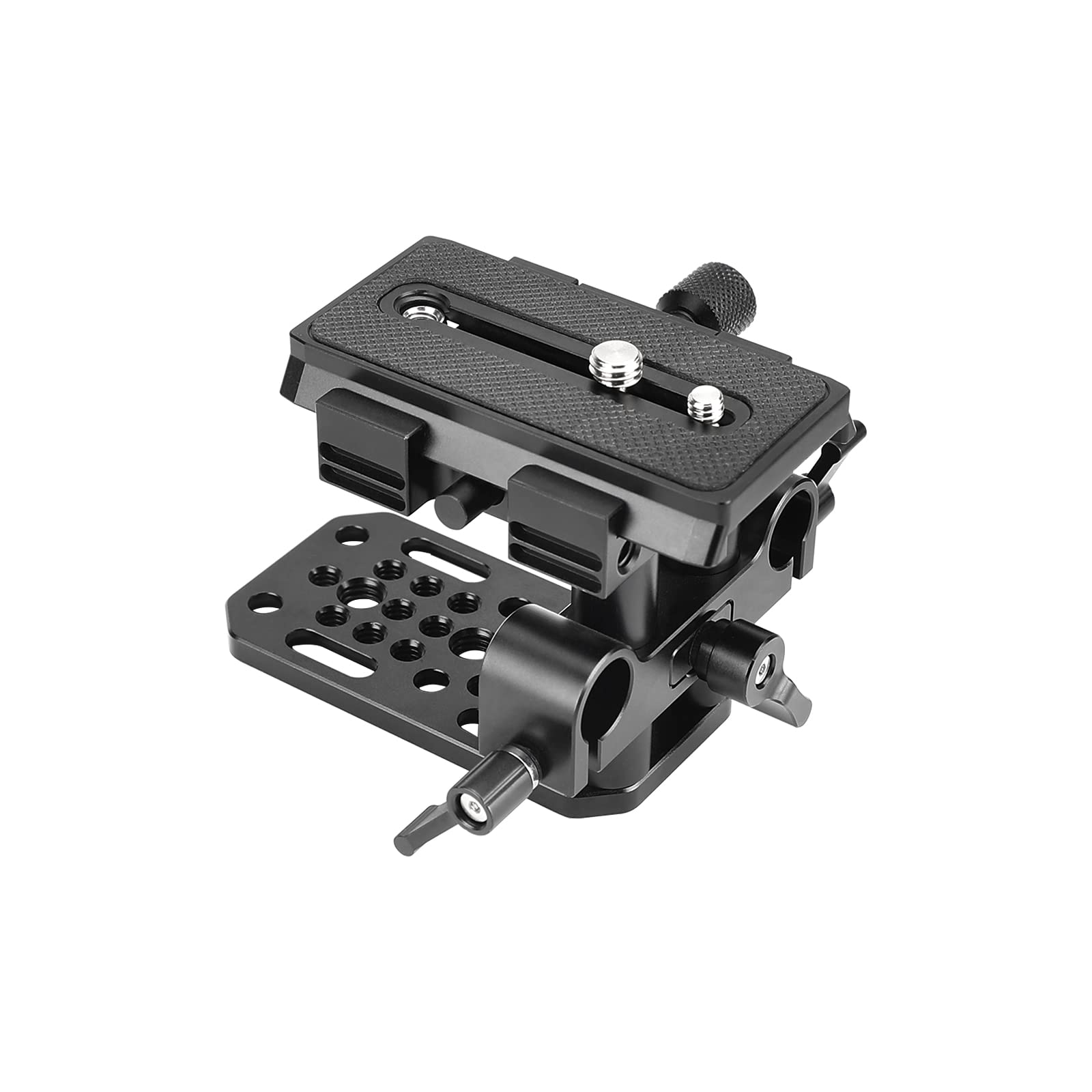 SZRIG Quick Release Mount Base with Tripod Baseplate & 15mm LWS Rod Clamp Have 1/4" & 3/8" Mounting Points & Grooves