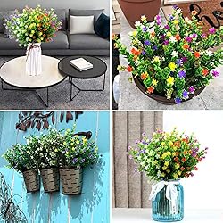 LUCKY SNAIL 5 Bundles Artificial Flowers for