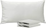 NTBAY 2 Pack 100% Brushed Microfiber Pillowcases 50x90 cm Light Grey