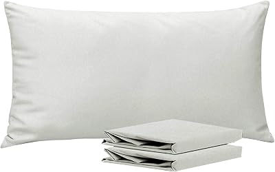 NTBAY 2 Pack 100% Brushed Microfiber Pillowcases 50x90 cm Light Grey