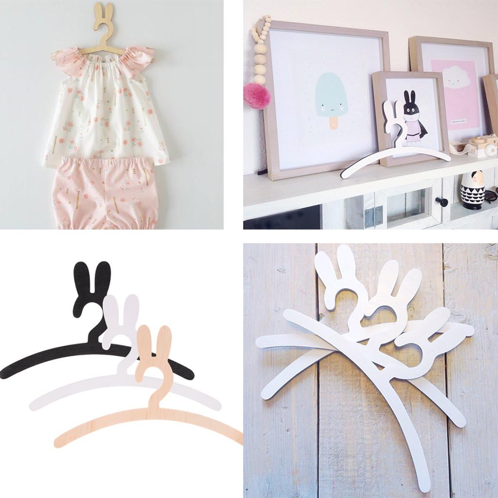 Voxloud Com Sharplace Cintre Design Oreilles Lapin En Bois Porte Pantalon Robe Combinaison Vetement Bebe Fillle Garcon Noir Cintres Rangement Pour Vetements Et Penderies