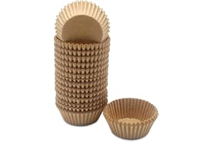 Bakehope Greaseproof Mini Cupcake Liners, Premium Paper Baking Cups for Party Celebration,(Natural, 300-count)