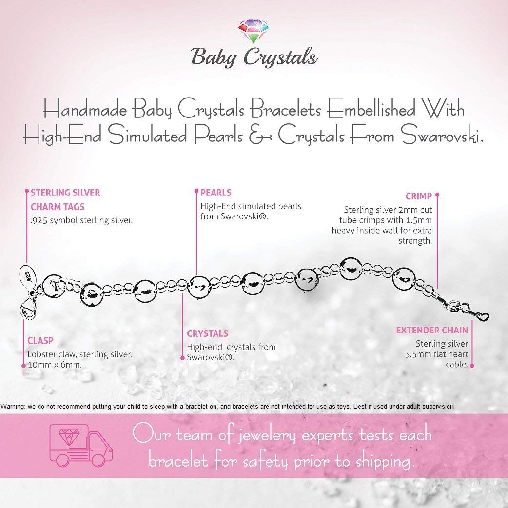 Baby Crystals Cute Bracelets For Girls Sterling Silver Charm Bracelets For Girls Baby Jewelry For Girls Butterfly Bracelets Embellished With Swarovski Butterfly 18 Months 4 Years Amazon In Jewellery