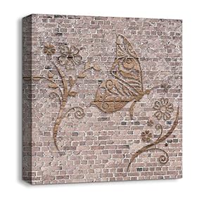 Canvas Wall Art Wood Feature Abstract Painting Artwork for Home Prints Framed - 12x12 inches