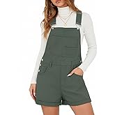 Lepunuo Rompers for Women Denim Overalls Summer Adjustable Casual Loose Fit Bib Jeans Short Jumpsuits Outfits