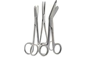 A2Z SCILAB Set of 3 Bandage Scissors 5.5", Stitch Scissors 4.5" and Hemostat 5.5" Straight Made of Premium Quality Stainless Steel Scissors