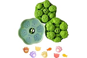 JDH SILICONE 3 Pack Silicone Egg Bites Molds,24 Cavity Food Supplement Baking Tools Cheese Molds for Kids,Flexible&Reusable Silicone Molds for Cake,Pudding,Jelly,Cookie,Ice Cube Trays with Cover(Green)