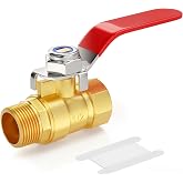 GASHER 1PCS 1/2 Inch Brass Mini Ball Valve, Shut Off Valve, 1/2 Inch Male x Female NPT Thread Pipe Fitting