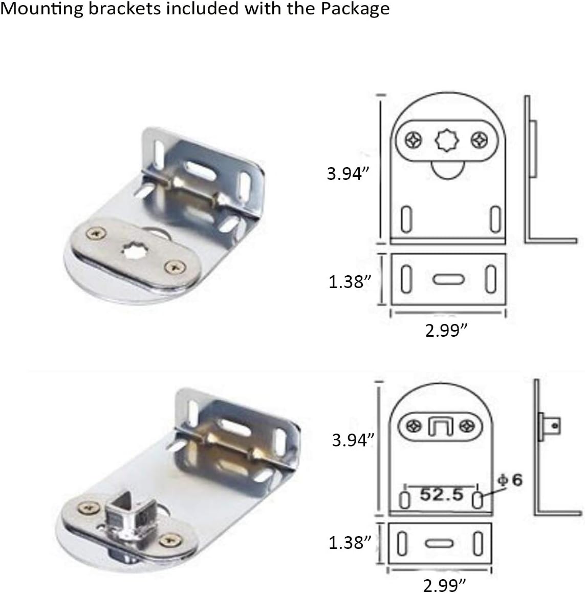 Rollerhouses Window Shade Mounting Brackets Inside/Outside Mount for