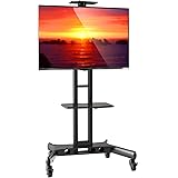 Mount Factory Rolling TV Stand Mobile TV Cart for Flat Screen, LED, LCD, OLED, Plasma, Curved TV's - with Mount for 40 in. - 65 in. Universal Mount with Wheels