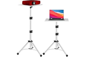 Nottia White Projector Stand from 23" to 53", Laptop Tripod Stand Height Adjustable r, Laptop Floor Stand for Office, Home, Stage, Studio, DJ Racks Holder Mount