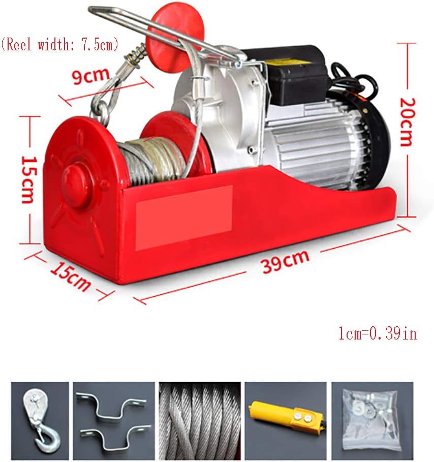 XINGXINGNS 200/400 kg Electric Hoist 220V Electric Hoist Remote Control Electric Winch Overhead Crane Lift Electric Wire Hoist 12m/30m Lift Height