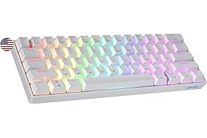 Geeky GK61 60% | Hot Swappable Mechanical Gaming Keyboard | 61 Keys Multi Color RGB LED Backlit for PC/Mac Gamer | ANSI US Am