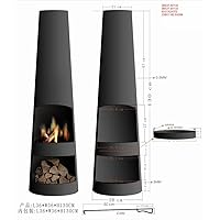  Gartenkamin Zaragoza schwarz XXL Garden Oven 