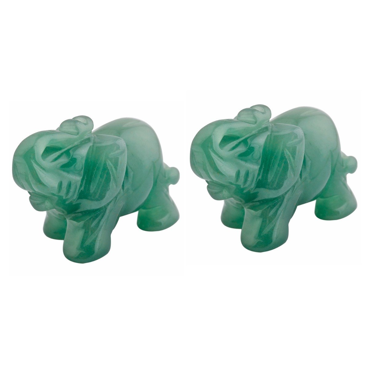 mookaitedecor Natural Green Aventurine Elephant Ornament Figurine,Healing Crystal Energy Gemstone Reiki Statue Home Decor,1.5 Inches