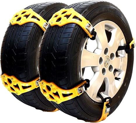 Amazon Co Jp Prairie House 非金属チェーン スノーチェーン スタッドレスタイヤ 非金属 簡単 雪道 凍結路 アイスバーン 脱出 タイヤ2本分 ジャッキアップ不要 Xg723 ホーム キッチン